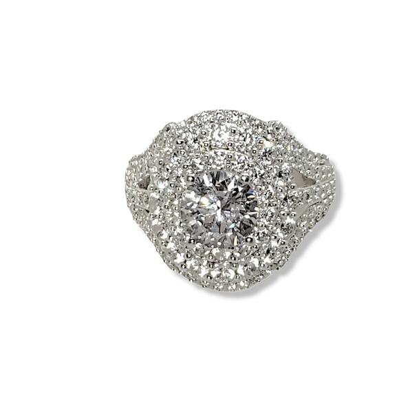 7.50ctw Platinum Plated Sterling Silver Ring Sz 8 - Picture 6 of 10